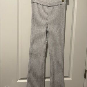 aerie Light Gray Ribbed Knit Pants